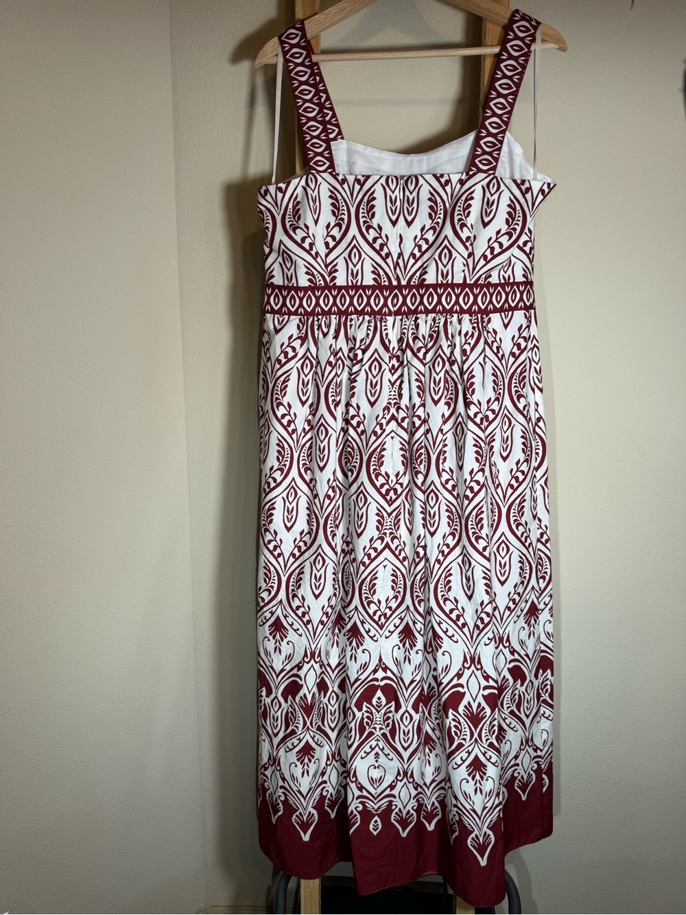 Talbots Modern Poplin Fit & Flare Maxi Dress Bohemian Medallion - Picture 3 of 8